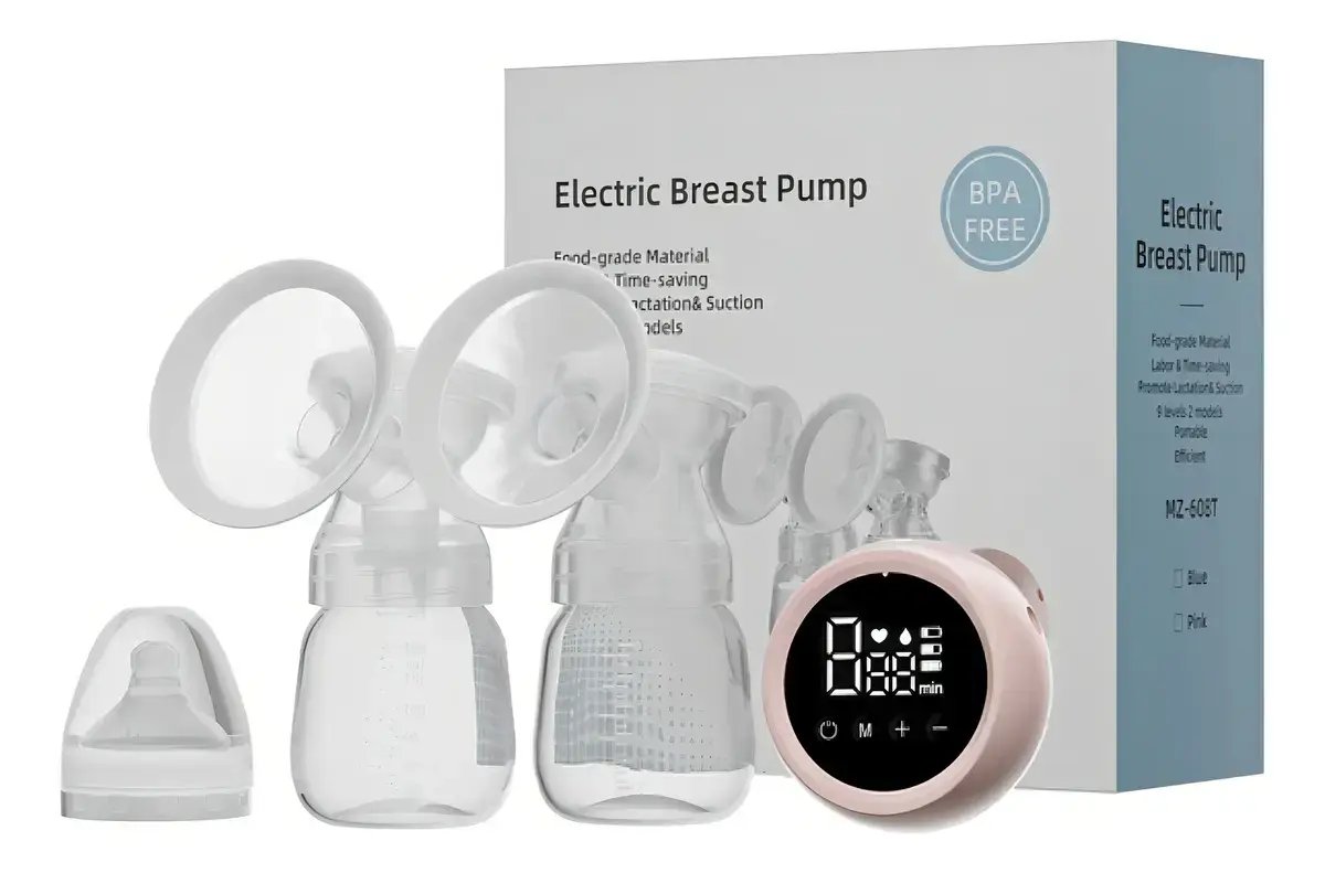 Extractor De Leche Doble Inalámbrico Digital 180ml Silicona