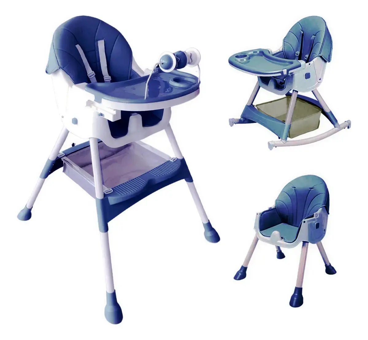 Silla Comer Comedor 3 En 1 Reclinable Plegable Para Bebé