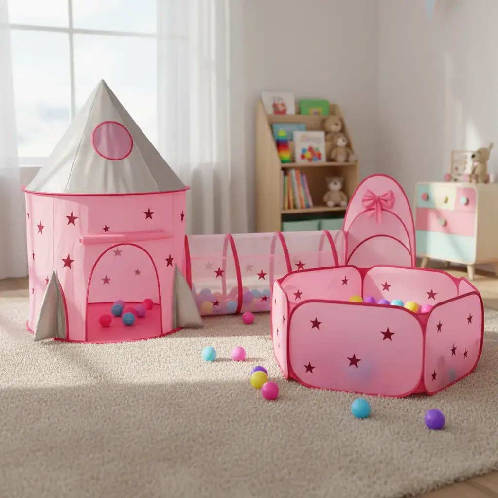 Carpa Castillo 3 En 1 Túnel Piscina Infantil Tiano