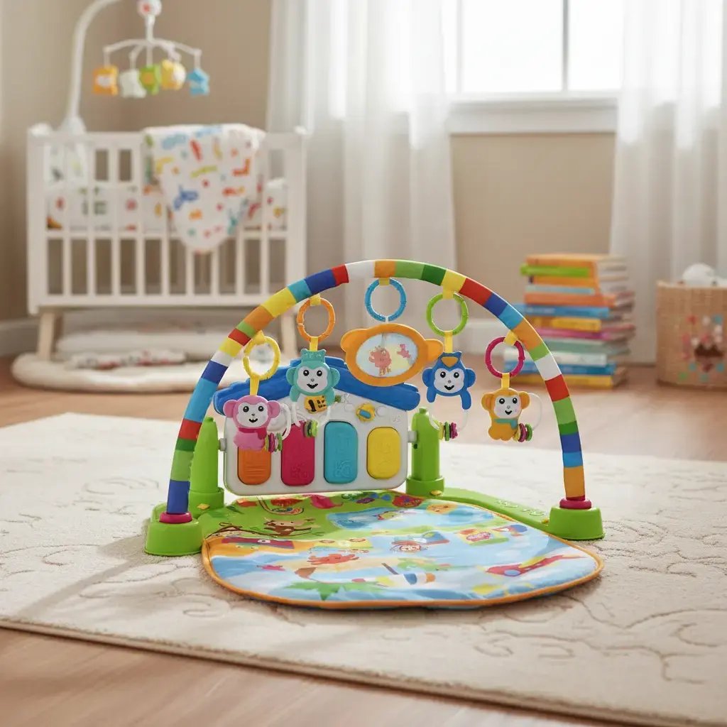 Gimnasio Bebé Huanger Manta Piano Musical Dream World 3 en 1 Color Mar