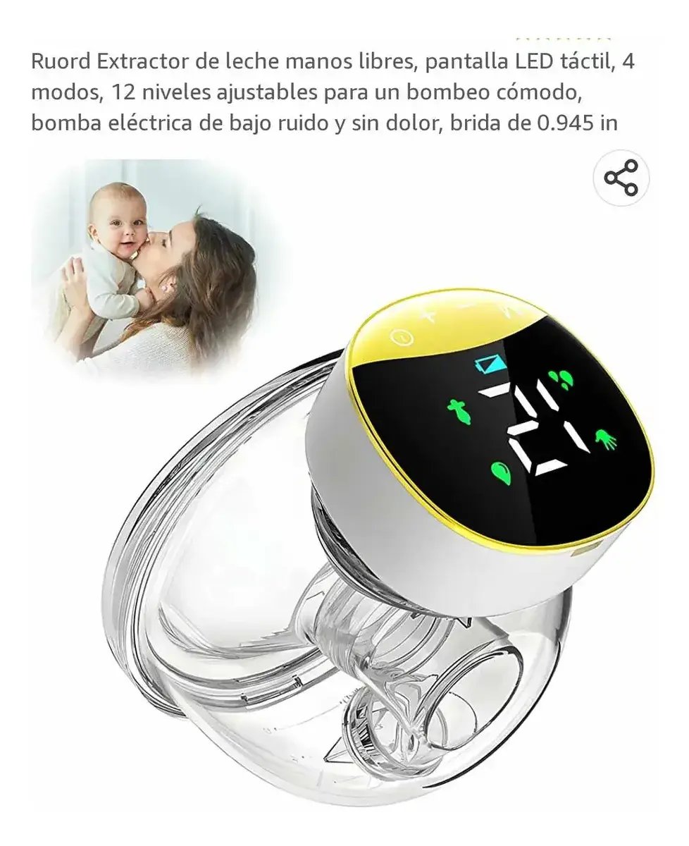 Extractor De Leche Portátil Manos Libres Pantalla Led Táctil