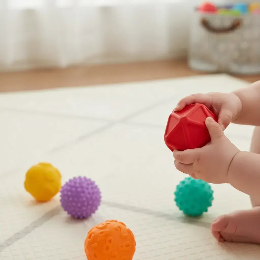 Set De 9 Pelotas Sensoriales Texturas Para Bebes