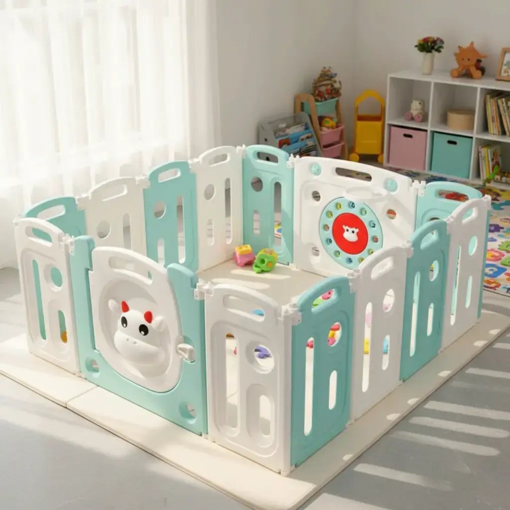 Corral Para Bebé Plástico Grande 194x134x60cm Con Juegos